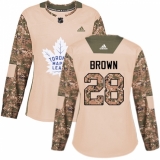 Women's Adidas Toronto Maple Leafs #28 Connor Brown Authentic Camo Veterans Day Practice NHL Jersey
