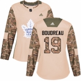 Women's Adidas Toronto Maple Leafs #19 Bruce Boudreau Authentic Camo Veterans Day Practice NHL Jersey