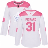 Women's Adidas Toronto Maple Leafs #31 Calvin Pickard Authentic White/Pink Fashion NHL Jersey