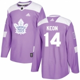Men's Adidas Toronto Maple Leafs #14 Dave Keon Authentic Purple Fights Cancer Practice NHL Jersey