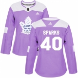 Women's Adidas Toronto Maple Leafs #40 Garret Sparks Authentic Purple Fights Cancer Practice NHL Jersey