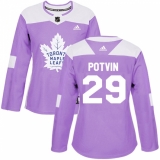Women's Adidas Toronto Maple Leafs #29 Felix Potvin Authentic Purple Fights Cancer Practice NHL Jersey