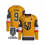 Men's Vegas Golden Knights #9 Jack Eichel Gold 2023 Stanley Cup Champions Stitched Jersey