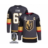 Men's Vegas Golden Knights #61 Mark Stone Gray 2023 Stanley Cup Champions Stitched Jersey