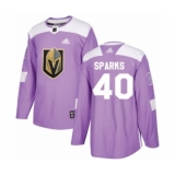 Men's Vegas Golden Knights #40 Garret Sparks Authentic Purple Fights Cancer Practice Hockey Jersey