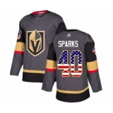 Men's Vegas Golden Knights #40 Garret Sparks Authentic Gray USA Flag Fashion Hockey Jersey