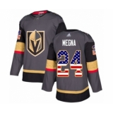 Men's Vegas Golden Knights #24 Jaycob Megna Authentic Gray USA Flag Fashion Hockey Jersey