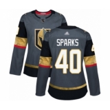 Women's Vegas Golden Knights #40 Garret Sparks Authentic Gray Home Hockey Jersey