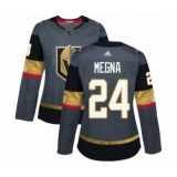Women's Vegas Golden Knights #24 Jaycob Megna Authentic Gray Home Hockey Jersey