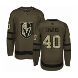 Youth Vegas Golden Knights #40 Garret Sparks Authentic Green Salute to Service Hockey Jersey