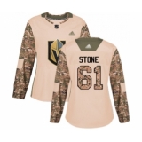 Women's Vegas Golden Knights #61 Mark Stone Authentic Camo Veterans Day Practice Hockey Jersey