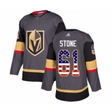 Men's Vegas Golden Knights #61 Mark Stone Authentic Gray USA Flag Fashion Hockey Jersey