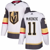 Youth Adidas Vegas Golden Knights #11 Curtis McKenzie Authentic White Away NHL Jersey