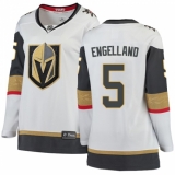 Women's Vegas Golden Knights #5 Deryk Engelland Authentic White Away Fanatics Branded Breakaway NHL Jersey
