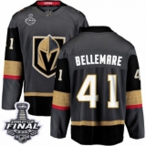 Youth Vegas Golden Knights #41 Pierre-Edouard Bellemare Authentic Black Home Fanatics Branded Breakaway 2018 Stanley Cup Final NHL Jersey