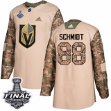 Youth Adidas Vegas Golden Knights #88 Nate Schmidt Authentic Camo Veterans Day Practice 2018 Stanley Cup Final NHL Jersey