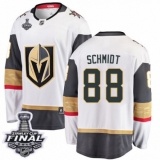 Men's Vegas Golden Knights #88 Nate Schmidt Authentic White Away Fanatics Branded Breakaway 2018 Stanley Cup Final NHL Jersey