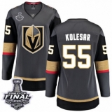 Women's Vegas Golden Knights #55 Keegan Kolesar Authentic Black Home Fanatics Branded Breakaway 2018 Stanley Cup Final NHL Jersey