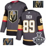 Men's Adidas Vegas Golden Knights #89 Alex Tuch Authentic Gray Fashion Gold 2018 Stanley Cup Final NHL Jersey