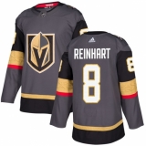 Men's Adidas Vegas Golden Knights #8 Griffin Reinhart Authentic Gray Home NHL Jersey