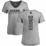 NHL Women's Adidas Vegas Golden Knights #92 Tomas Nosek Gray Backer Slim Fit V-Neck T-Shirt