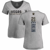 NHL Women's Adidas Vegas Golden Knights #21 Cody Eakin Gray Backer Slim Fit V-Neck T-Shirt