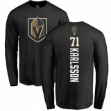 NHL Adidas Vegas Golden Knights #71 William Karlsson Black Backer Long Sleeve T-Shirt