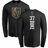 NHL Adidas Vegas Golden Knights #37 Reid Duke Black Backer Long Sleeve T-Shirt