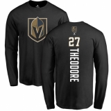 NHL Adidas Vegas Golden Knights #27 Shea Theodore Black Backer Long Sleeve T-Shirt