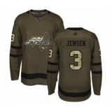 Men's Washington Capitals #3 Nick Jensen Authentic Green Salute to Service Hockey Jersey