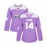 Women's Washington Capitals #14 Richard Panik Authentic Purple Fights Cancer Practice Hockey Jersey