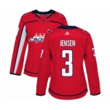Women's Washington Capitals #3 Nick Jensen Authentic Red Home Hockey Jersey