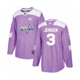 Youth Washington Capitals #3 Nick Jensen Authentic Purple Fights Cancer Practice Hockey Jersey