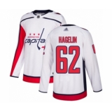 Men's Washington Capitals #62 Carl Hagelin Authentic White Away Hockey Jersey