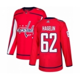 Men's Washington Capitals #62 Carl Hagelin Authentic Red Home Hockey Jersey