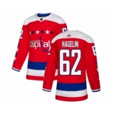 Men's Washington Capitals #62 Carl Hagelin Authentic Red Alternate Hockey Jersey