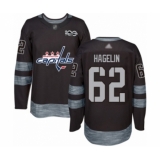 Men's Washington Capitals #62 Carl Hagelin Authentic Black 1917-2017 100th Anniversary Hockey Jersey