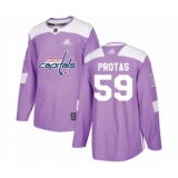 Men's Washington Capitals #59 Aliaksei Protas Authentic Purple Fights Cancer Practice Hockey Jersey