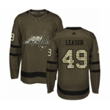 Men's Washington Capitals #49 Brett Leason Authentic Green Salute to Service Hockey Jersey