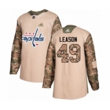 Men's Washington Capitals #49 Brett Leason Authentic Camo Veterans Day Practice Hockey Jersey