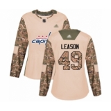 Women's Washington Capitals #49 Brett Leason Authentic Camo Veterans Day Practice Hockey Jersey