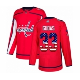 Youth Washington Capitals #33 Radko Gudas Authentic Red USA Flag Fashion Hockey Jersey