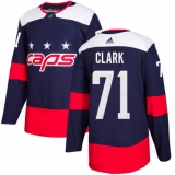 Men's Adidas Washington Capitals #71 Kody Clark Authentic Navy Blue 2018 Stadium Series NHL Jersey