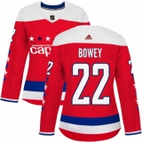 Women's Adidas Washington Capitals #22 Madison Bowey Authentic Red Alternate NHL Jersey