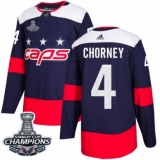 Men's Adidas Washington Capitals #4 Taylor Chorney Authentic Navy Blue 2018 Stadium Series 2018 Stanley Cup Final Champions NHL Jersey