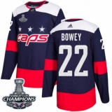 Youth Adidas Washington Capitals #22 Madison Bowey Authentic Navy Blue 2018 Stadium Series 2018 Stanley Cup Final Champions NHL Jersey