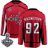 Men's Washington Capitals #92 Evgeny Kuznetsov Fanatics Branded Red Home Breakaway 2018 Stanley Cup Final NHL Jersey
