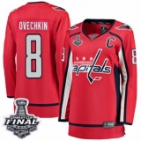 Women's Washington Capitals #8 Alex Ovechkin Fanatics Branded Red Home Breakaway 2018 Stanley Cup Final NHL Jersey