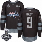 Men's Adidas Washington Capitals #9 Dmitry Orlov Authentic Black 1917-2017 100th Anniversary 2018 Stanley Cup Final NHL Jersey