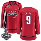 Women's Washington Capitals #9 Dmitry Orlov Fanatics Branded Red Home Breakaway 2018 Stanley Cup Final NHL Jersey